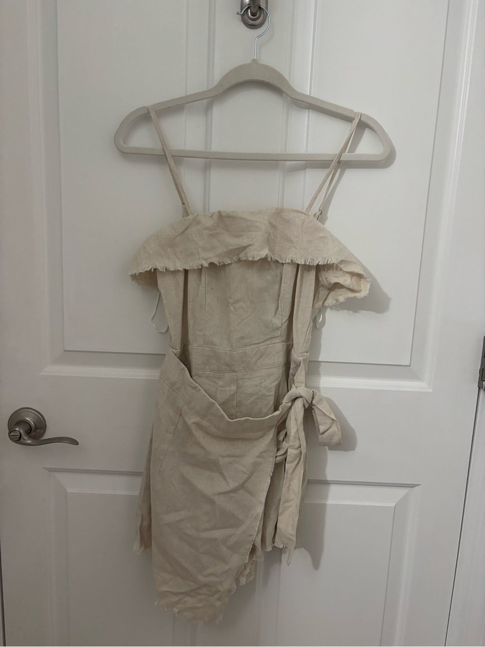 NWT Princess Polly Cream Linen Rally Playsuit size 2